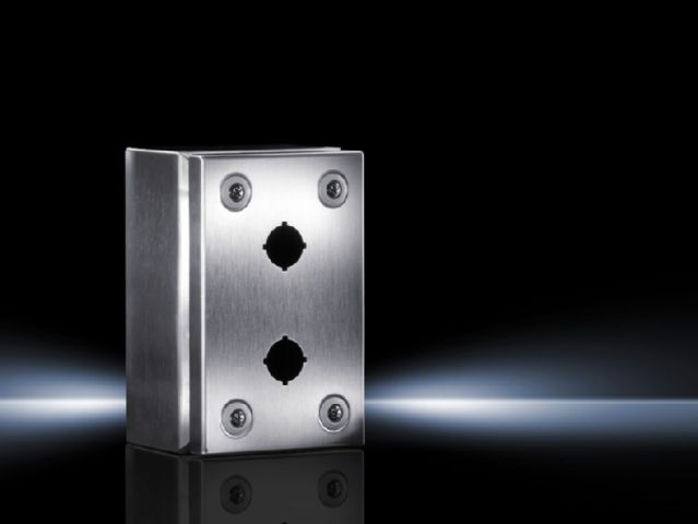 SM2384020 Rittal enclosures Switch housings Stainless steel Width 160mm Height 100mm Depth 90mm 2 switch cut-outs Stainless steel 1.4301 (AISI 304) - Rittal air conditioning Rittal electric cabinet Rittal busbar Rittal fan Rittal PDU SM2384.020