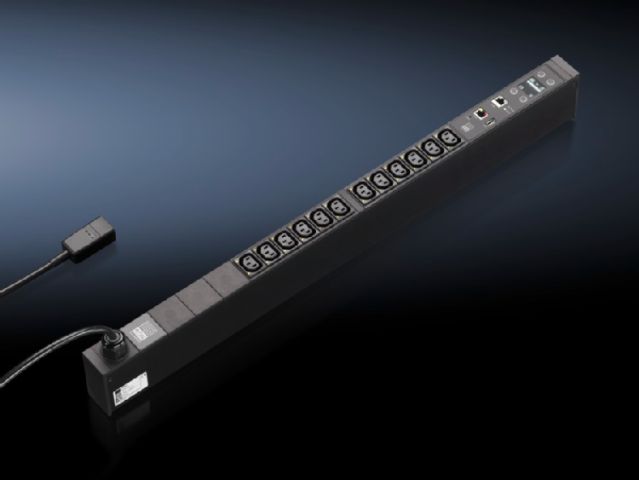 DK7955301 Rittal enclosures PDU international, switched version Width 44mm Depth 85mm Length 775mm 12xC13, black,C20,1~,16A -Discontinued Replacement model DK7979310/DK7979.310 - Rittal air conditioning Rittal electric cabinet Rittal busbar Rittal fan Rittal PDU DK7955.301