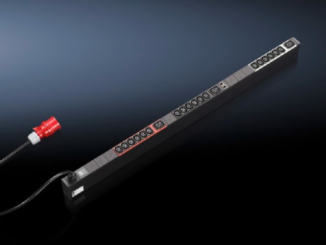 DK7955931 Rittal enclosures Slave PDU international, managed version Width 44mm Depth 85mm Length 1150mm 18xC13, 3xC19, black,CEE ,3~,16A - Rittal air conditioning Rittal electric cabinet Rittal busbar Rittal fan Rittal PDU DK7955.931