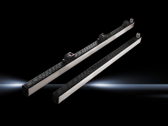 DK7955530 Rittal enclosures PDU UK, switched version Width 44mm Depth 85mm Length 1280mm 16xBS 1363, black,UK ,1~,13A - Rittal air conditioning Rittal electric cabinet Rittal busbar Rittal fan Rittal PDU DK7955.530
