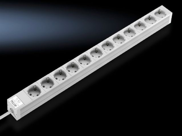 DK7240310 Rittal enclosures Socket strip in an aluminium duct Height 44mm Depth 44mm Length 658.6mm 12-way 16A Without switch - Rittal air conditioning Rittal electric cabinet Rittal busbar Rittal fan Rittal PDU DK7240.310