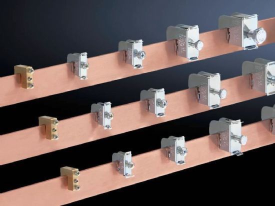 SV3452500 Rittal busbar conductor terminal block, steel plate for connecting round conductors (16-50 mm²), for busbars up to 5 mm thick, for laminated copper busbars, terminal area 10.5 in width, 11 in height-Rittal cabinets/Rittal air conditioning/Rittal electric cabinet/Rittal fan/Rittal PDU/rittal- SV3452.500